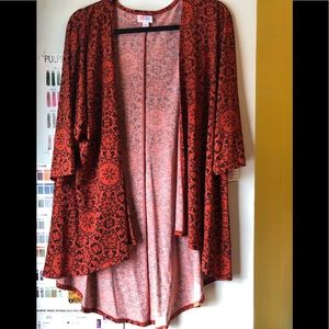Beautiful orange and black Lularoe Lindsay cover up